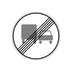 3.23 Конец зоны запрета обгона грузовым автомобилям